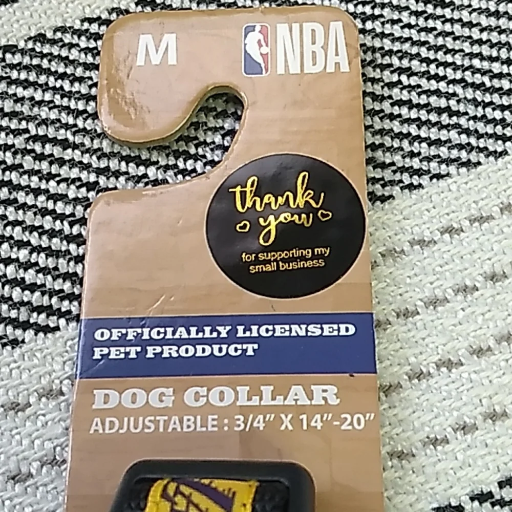 NBA LA Lakers Dog Collar size medium 3/4